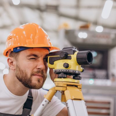 Engineer working on building factory Engineer working on building factory